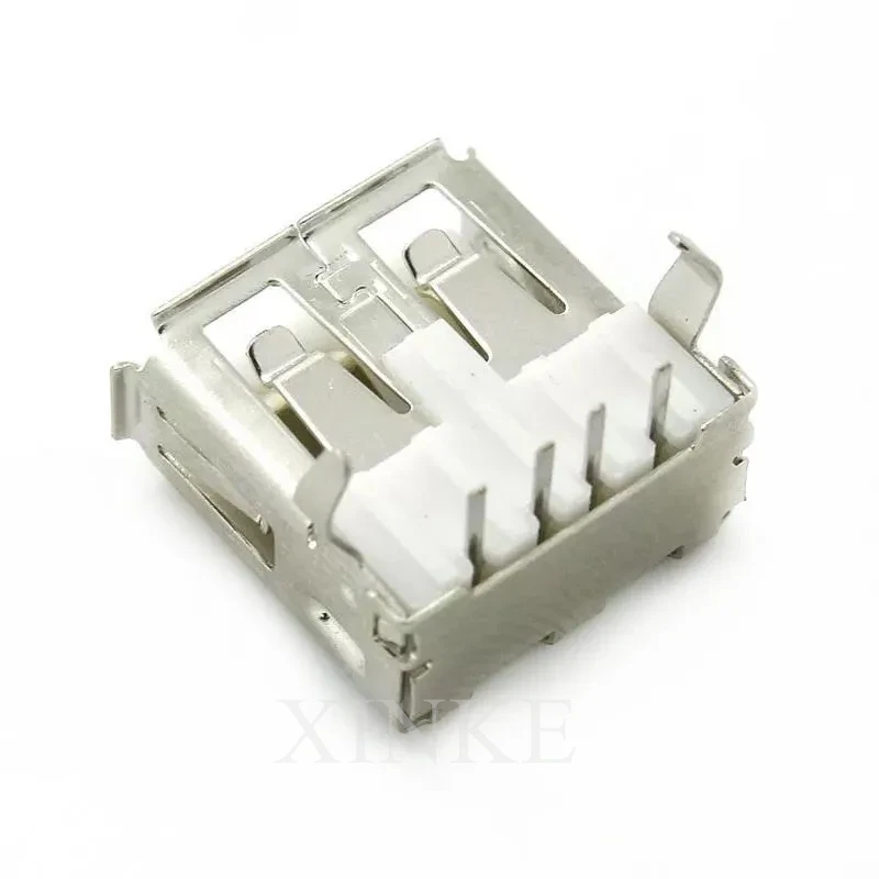 USB Type A Standard Port Female Solder Jacks Connector PCB Socket USB-A Type Female Socket 90° Elbow Foot (1 Pcs/Lot)