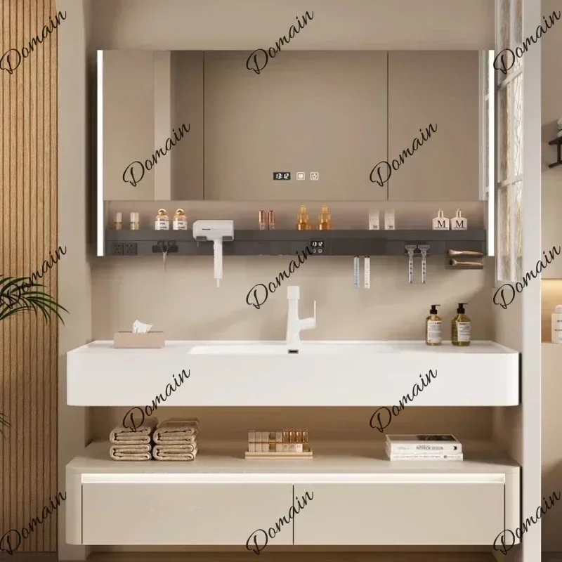 BXX Modern Simple Washbasin Vintage Vanity Bathroom Cabinets Storage Mirrors Mobiletto Bagno Furniture Light White Bathroom Cabi
