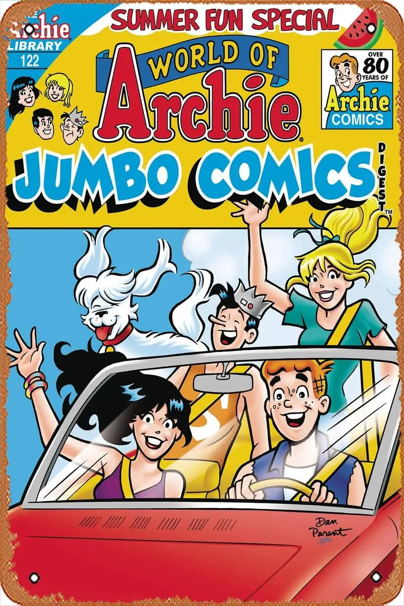 WORLD OF ARCHIE JUMBO COMICS DIGEST #122 signs Vintage Garage Garden Forest Back Yard Decor for Wall/Porch 8x12 Inches Outd sign
