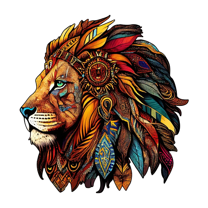 

Wooden Jigsaw Puzzle Lion Exquisite Holiday Gift Wood Irregular Animal Shape Jigsaw Puzzle Personality Adult Family Interaction