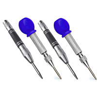 B23B 4Pcs Automatic Center Punch Center Hole Punch Set For Wood, Metal, Plastic, Glass, And Marble