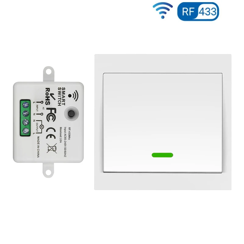 RF 433MHZ اللاسلكية التحكم عن بعد التبديل التيار المتناوب 110 فولت 120 فولت 220 فولت 250 فولت استقبال الارسال الإضاءة المنزلية جدار لصق لوحة