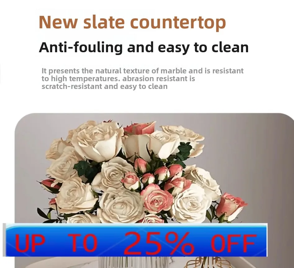 

lmm Light Luxury Cream Style Stone Plate Flower Stand Display Multi-Layer Living Room Storage Iron Floor-Standing Jardiniere