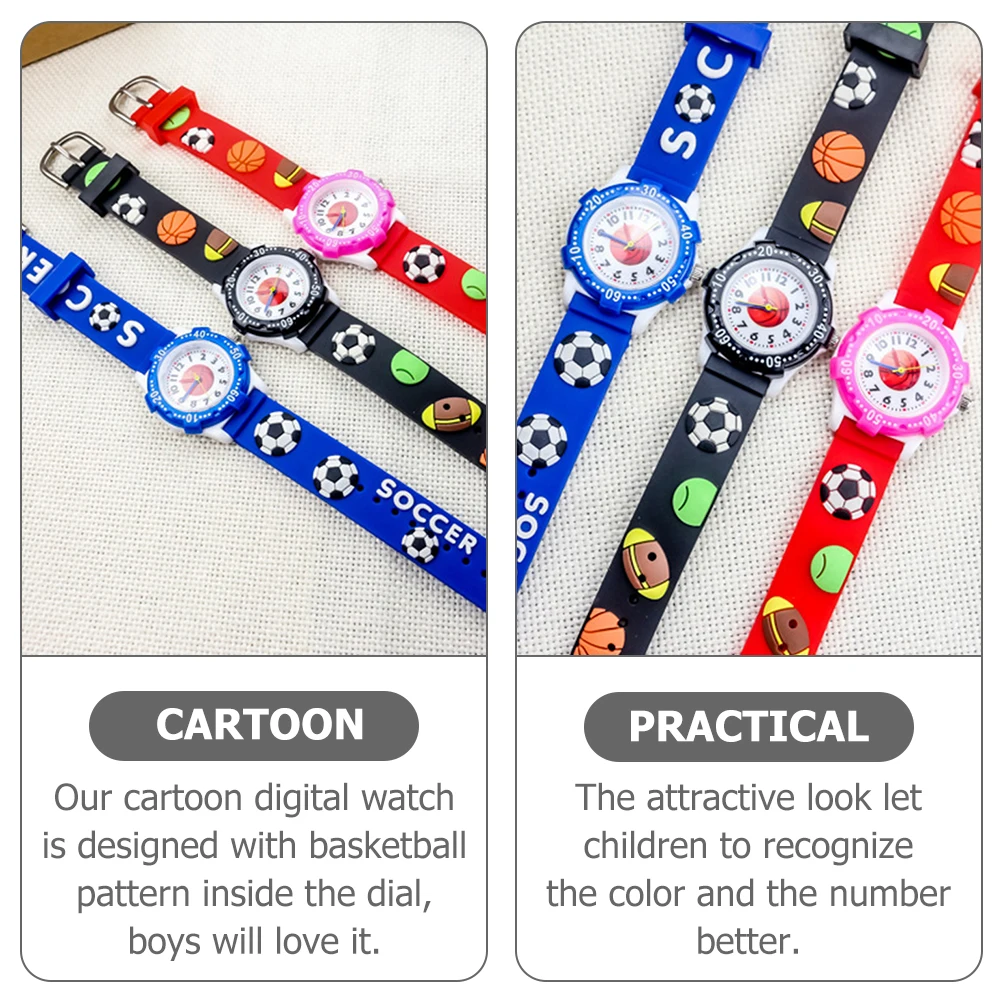 Basketball Watch Kids Cartoon Boys Digital Wrist Adjustable Strap Clear Scale Small Error Long Service Children Reliable Growing