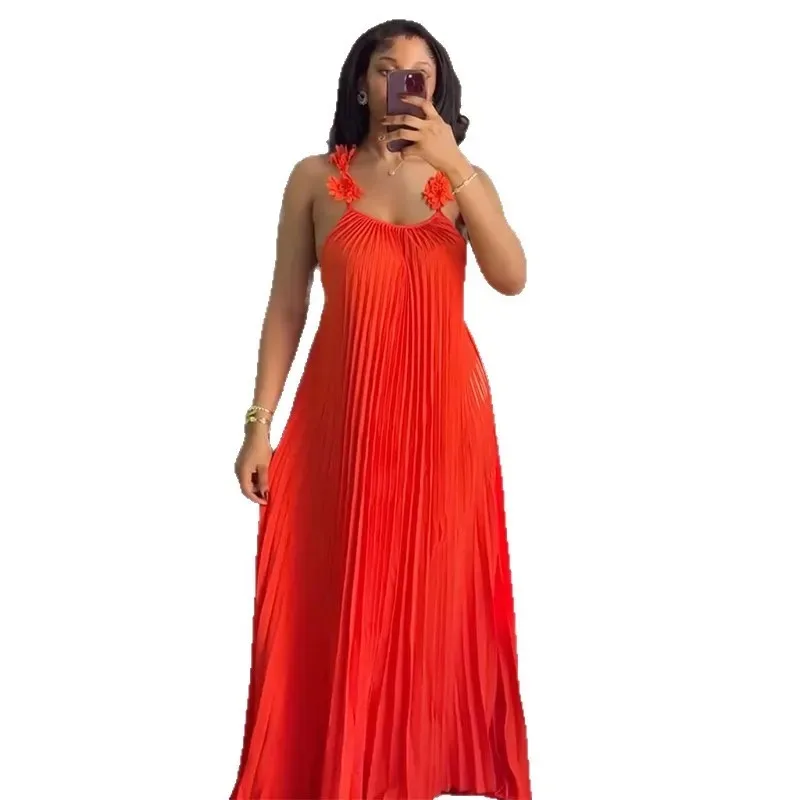 

2026 Summer Fashion African Sleeveless Polyester Party Evening Long Maxi Dress Dashiki African Dresses for Women Ankara Dress