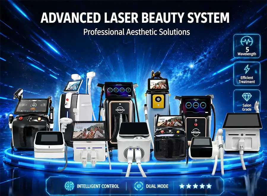 5 Wavelength Diode Laser Hair Removal Machine FAC Technology Genuine Sapphire Ice Cooling Painless Permanent Hair Remover Salon