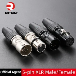 NEUTRIK's REAN 5 Pin XLR Audio Male / Female Plug Connector Microphone Line XLR 5 Pole Plug YS1775-BG YS1765-BG YS1775 YS1765