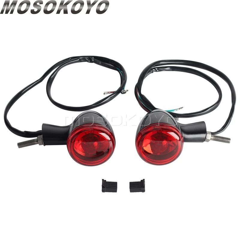 Rear Turn Signals Indicators LED Lights For Harley Sportster 1200 883 Iron XL1200 1992-UP Motorcycle Brake Turn Flasher Blinker