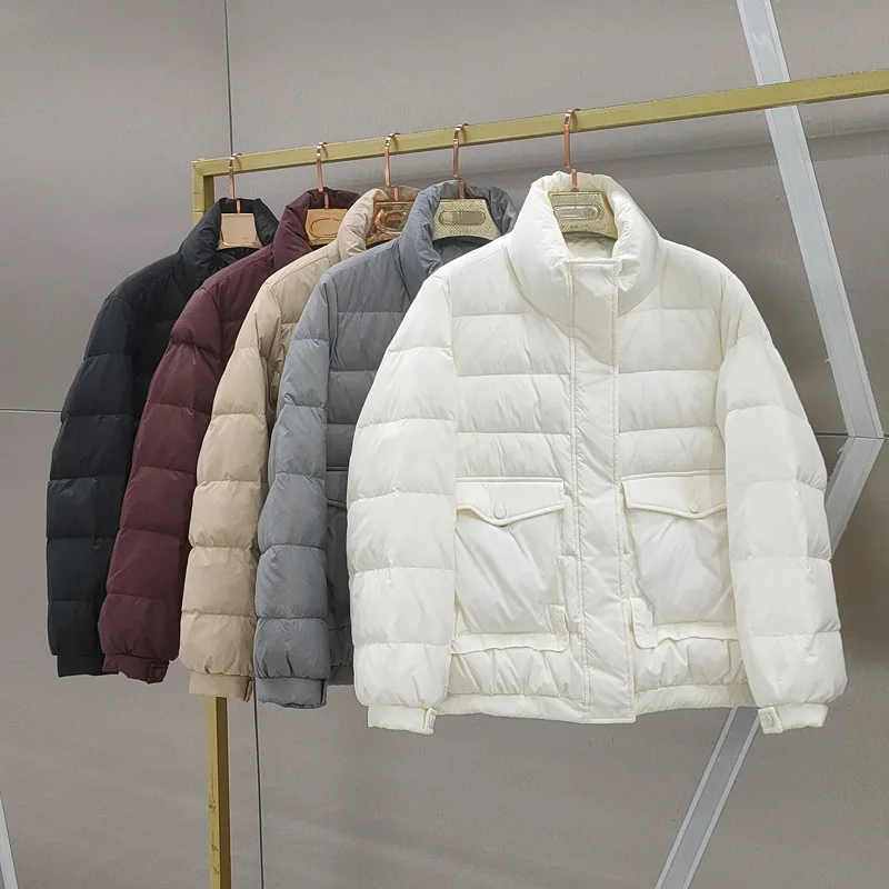 

Women Oversize Down Coat Clothing Autumn Winter Thicken White Duck Down Jacket Female Warm Loose Puffer Parkas Short Outwears