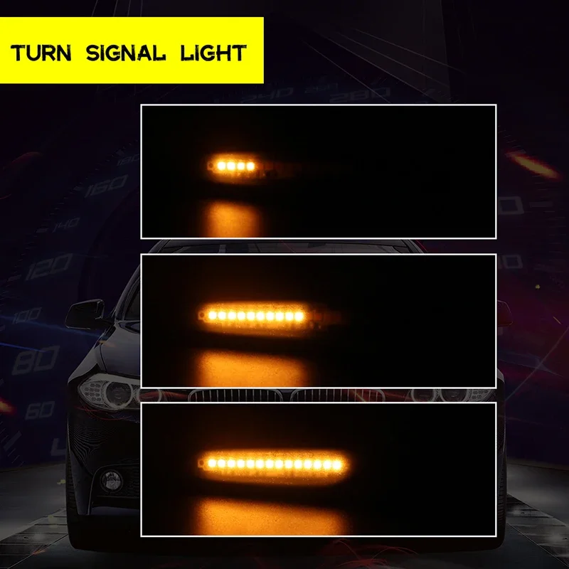 For BMW 1 3 5 Series E90 E91 E92 E93 E60 E61 E81 E82 E83 E84 E88 E46 LED Dynamic Side Marker Turn Signal Fender Flare Lights