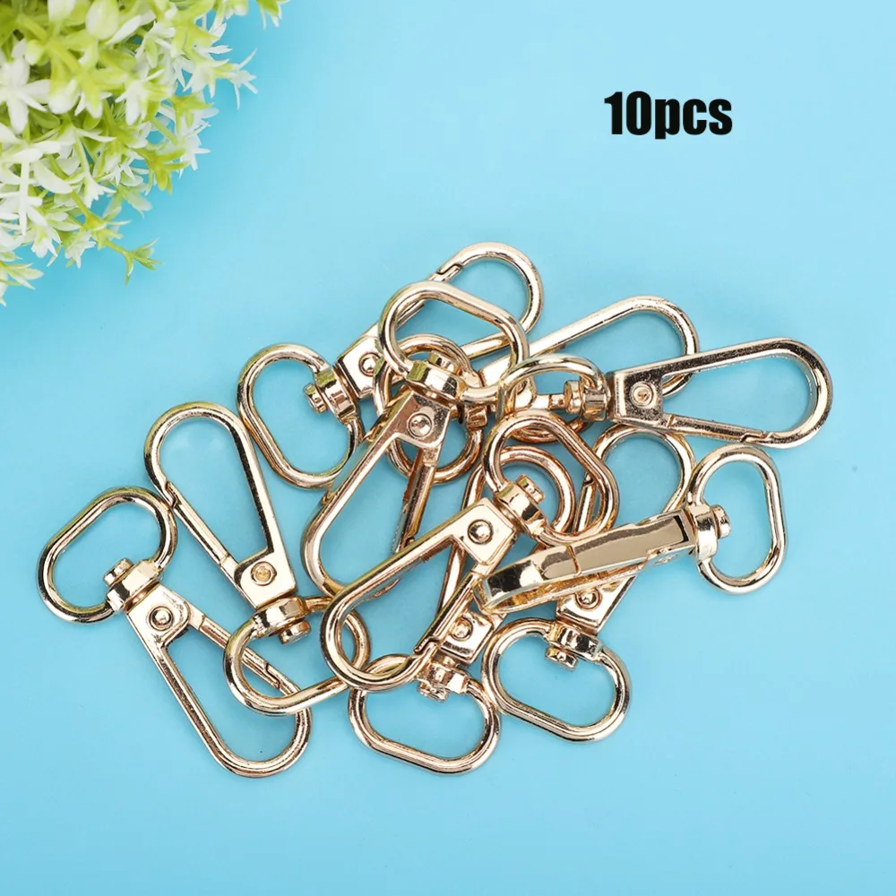 10pcs Portable 20mm Lobster Clasp Hooks Oval Ring Trigger Snap Keychain Clips Swivel Design Swivel Snap Hooks DIY Accessory