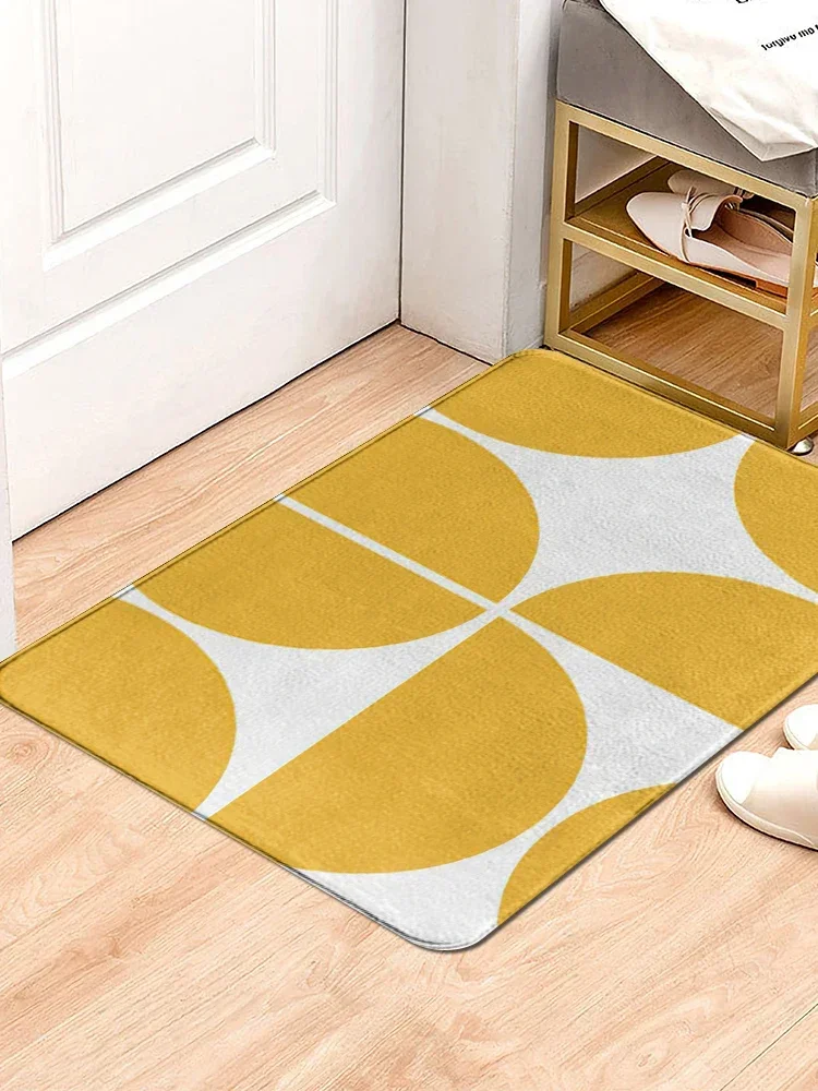 Geometric Abstract Anti Slip Bathroom Doormat Furry Carpet Floor Rug Bath Kitchen Living Room Entrance Door Mat for Bedroom