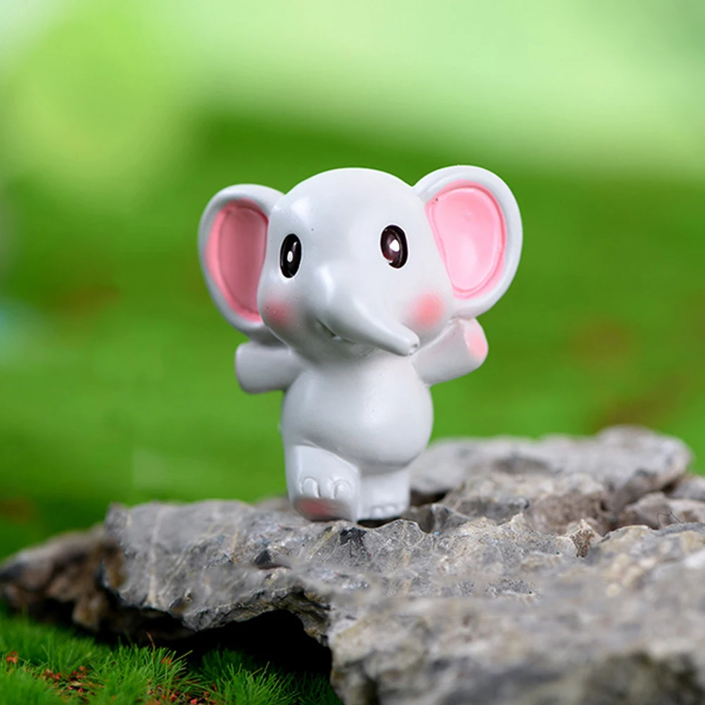

36 PCS Decorate Micro Landscape Office Decorations Tiny Elephant Figures Resin Small Animal Figurines