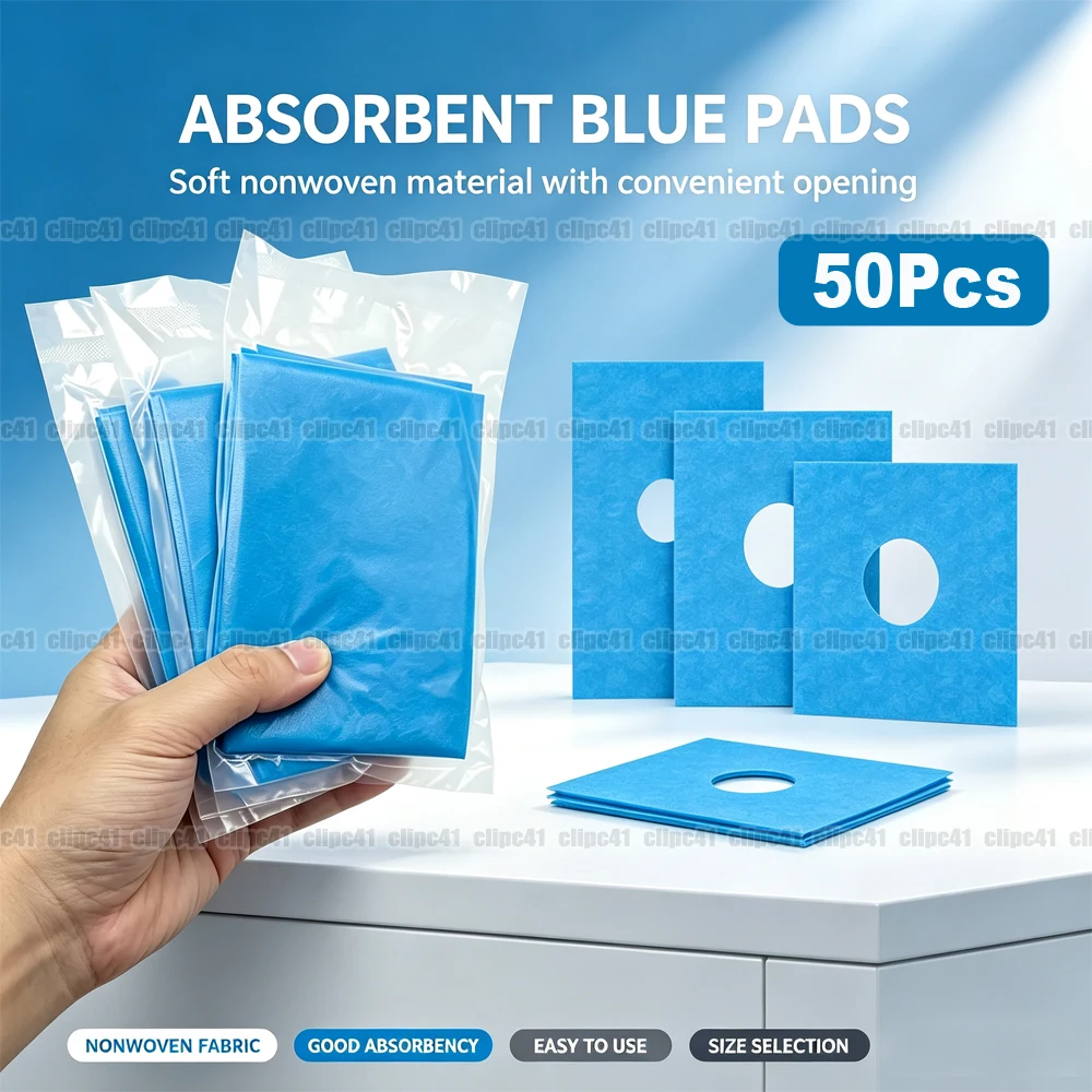 50Pcs Dental Surgical Drape Sterile Disposable Nonwoven Hole Sheets Individually Packaged for Clinic Operating Use