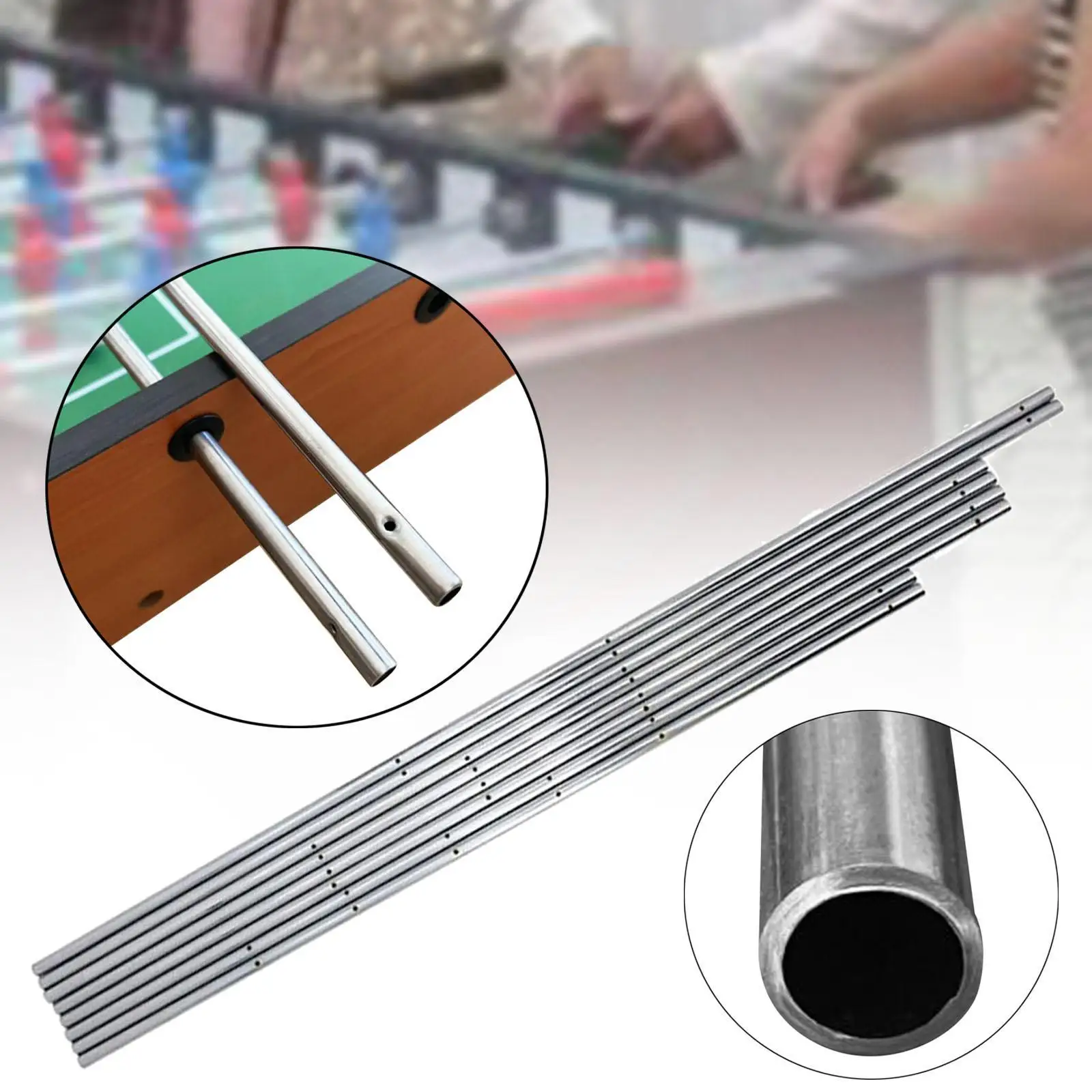 

8x Foosball Table Rods Replacement Foosball Table Poles Easy Install Arcades Family Table Soccer Machine Stainless Steel Rods