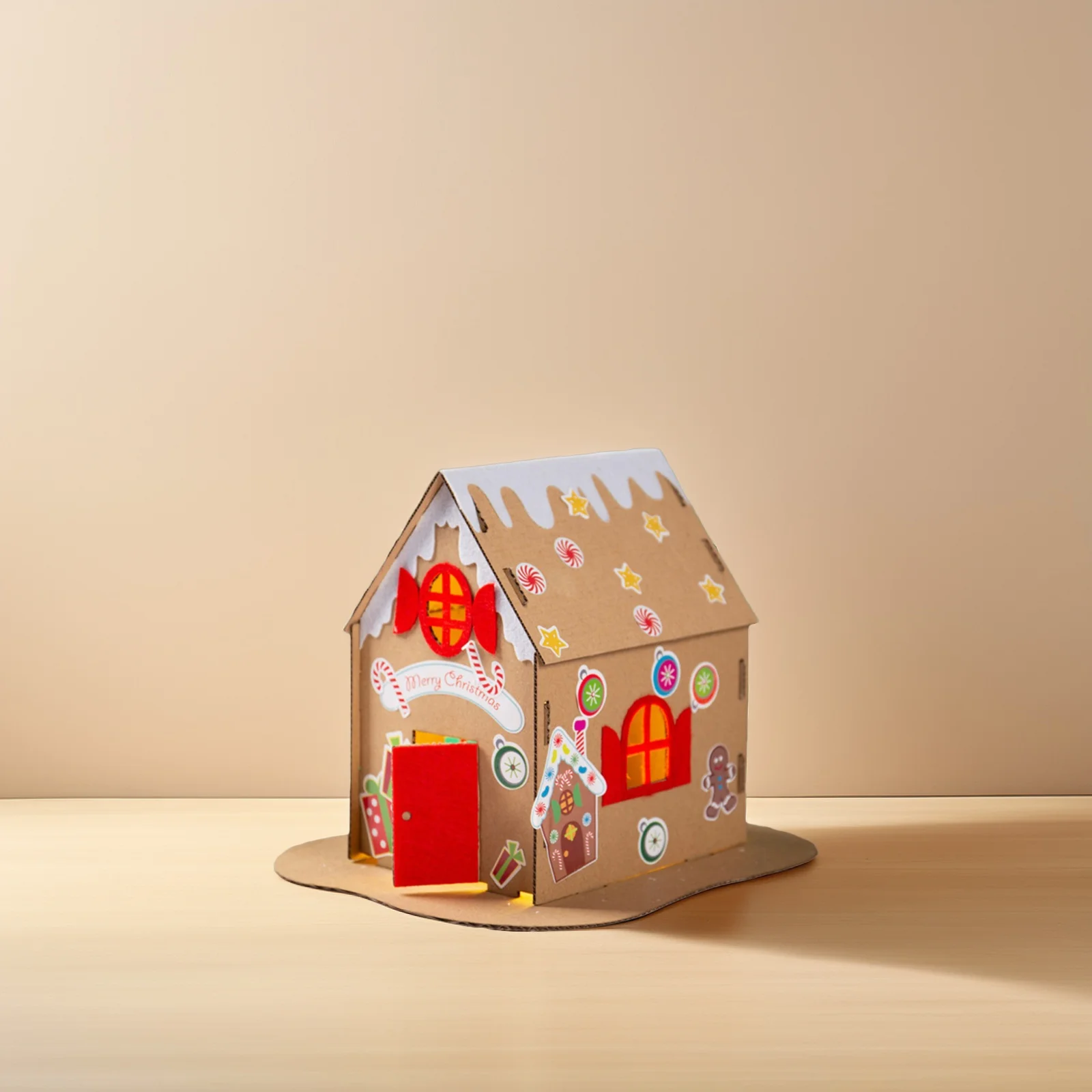 

Cookie Decoration Material Package Christmas DIY Gingerbread Kit with Light Kids Friendly Easy Build Xmas House Biscuits