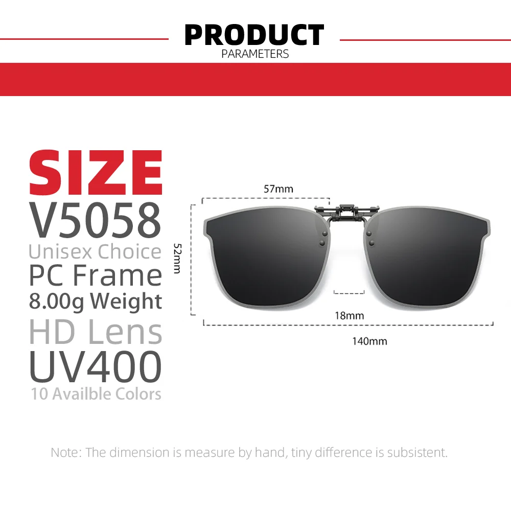 VIVIBEE Große, hochklappbare Sonnenbrille zum Aufstecken, polarisiert, für Herren, klassisch, UV400, photochrome Linse, Sonnenbrille für Damen – Detail 7