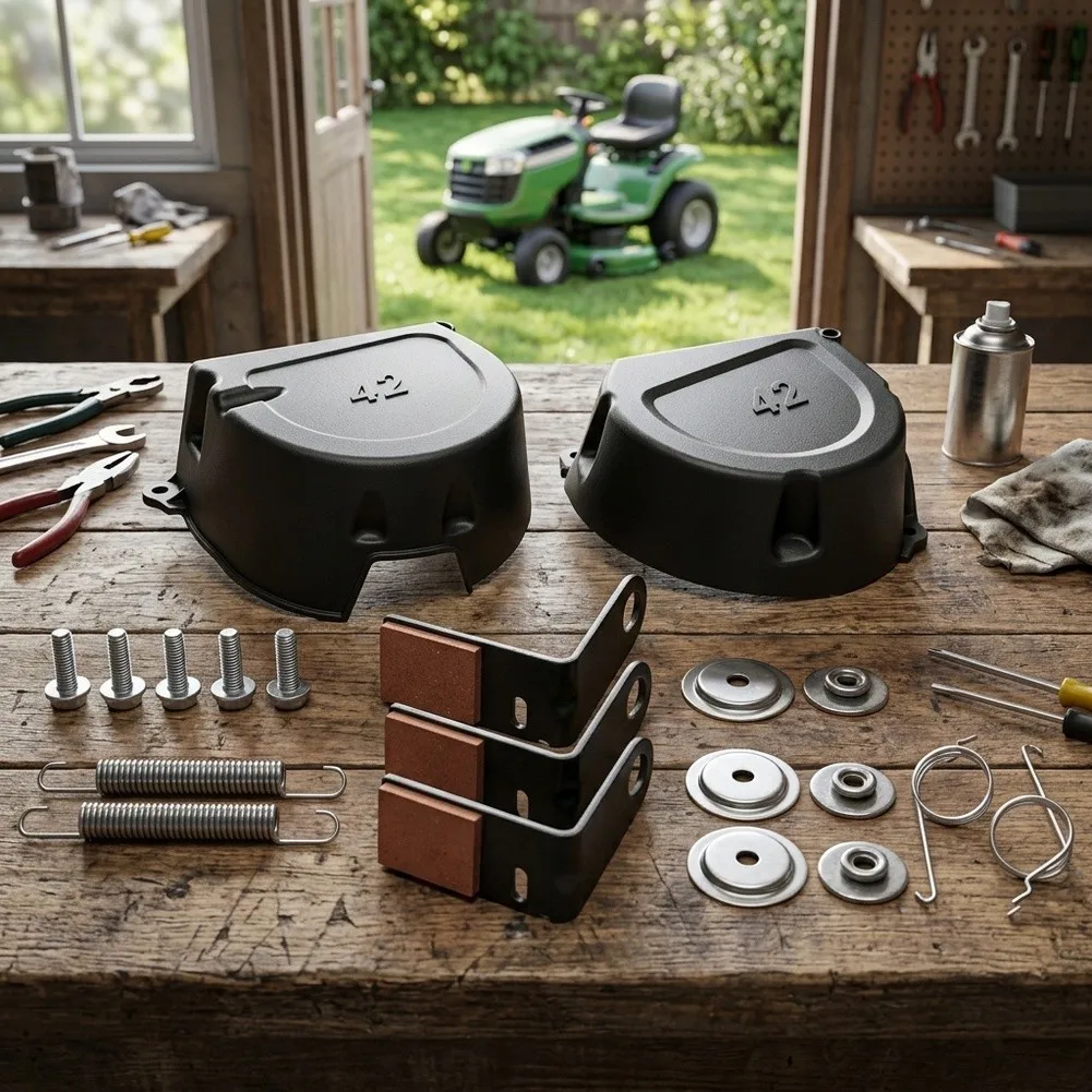 Complete Tractor= Mower Repair Kit For D-eere L=LA=D=Series Includes LH RH Shields=Brake=Pads=Springs=Bushings GY21943 GX20515