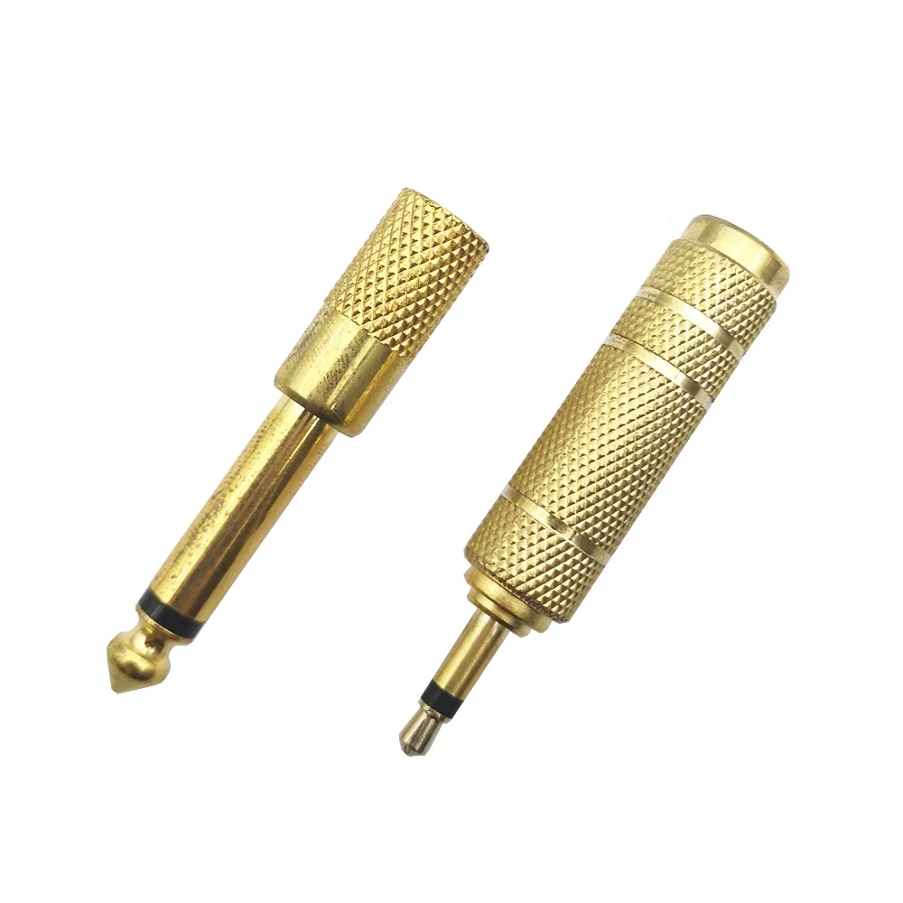 1-3pcs Gold-plating 3.5/6.5MM 6.5 To 3.5 Male Plug Female Connector Headphone Audio Adapter Microphone Audio Frequency Converter