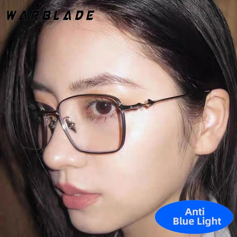 

Luxury Metal Square Frame Anti-Blue Light Women Trendy Glasses Brand Design Men Computer For Office Work Optical Eyewear Female