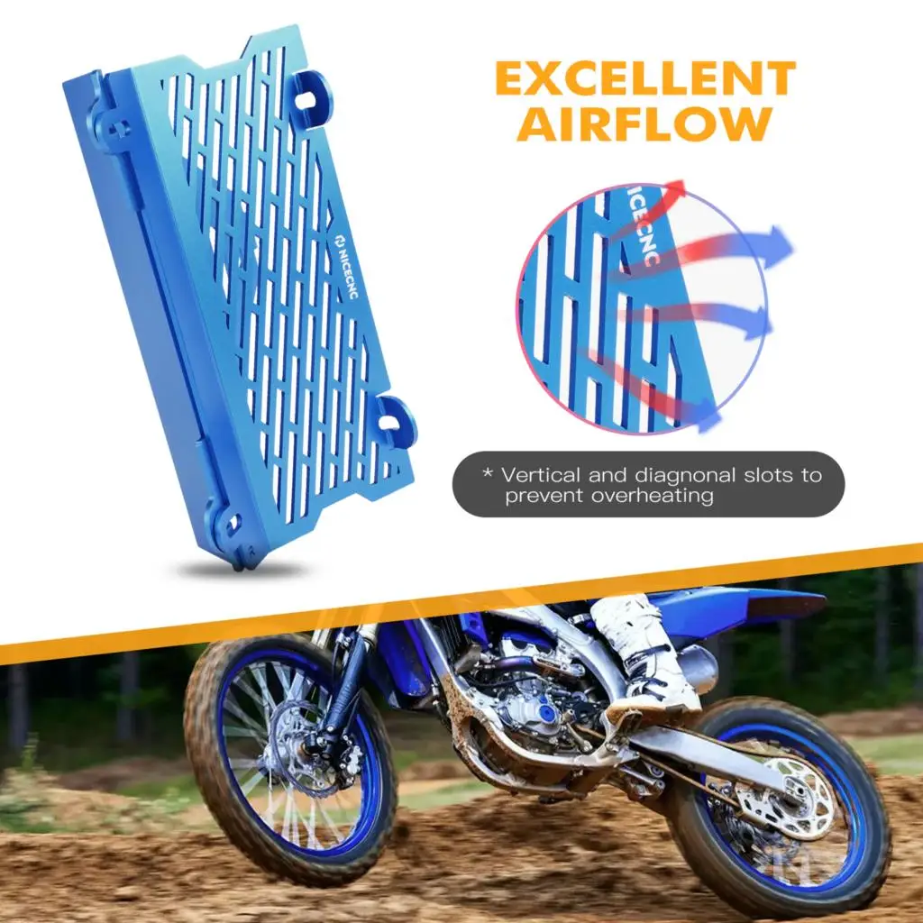 For Yamaha YZ250 2002-2024 YZ250X 2016-2023 2022 YZ 250 250X Engine Oil Cooler Radiator Guard Cover Protector NiceCNC Motocross