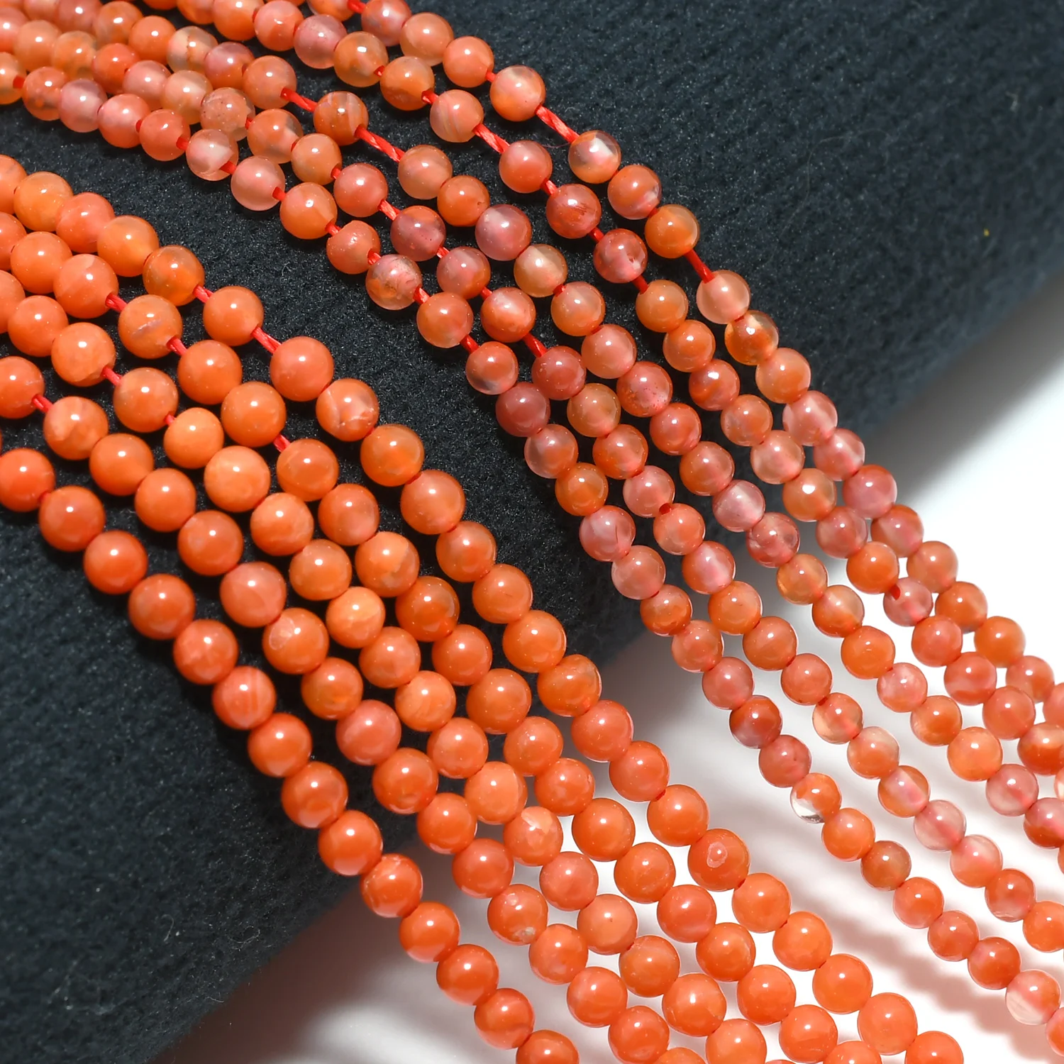 Natural Agate/ Carnelian Smooth Round Beads2.2- 2.5mm, Original Color, Without Heating Treatment