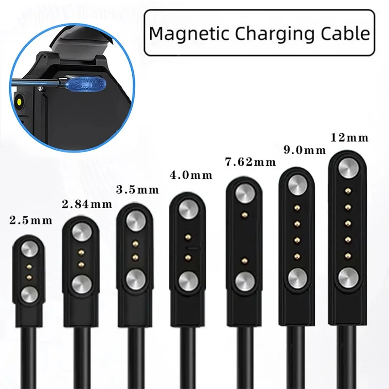 2/4 Pin Magnetic Smartwatch Dock Charger Adult Kids Smartwatch Power Charge Wire Universal Magnetic Smart Watch Charging Cable