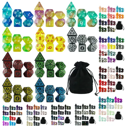 Dice Acrylic Dice Party Games High Class Acrylic Dice Amazing Mixed Colours 10 Set DND Game Dice With Bag For Role Playing Games