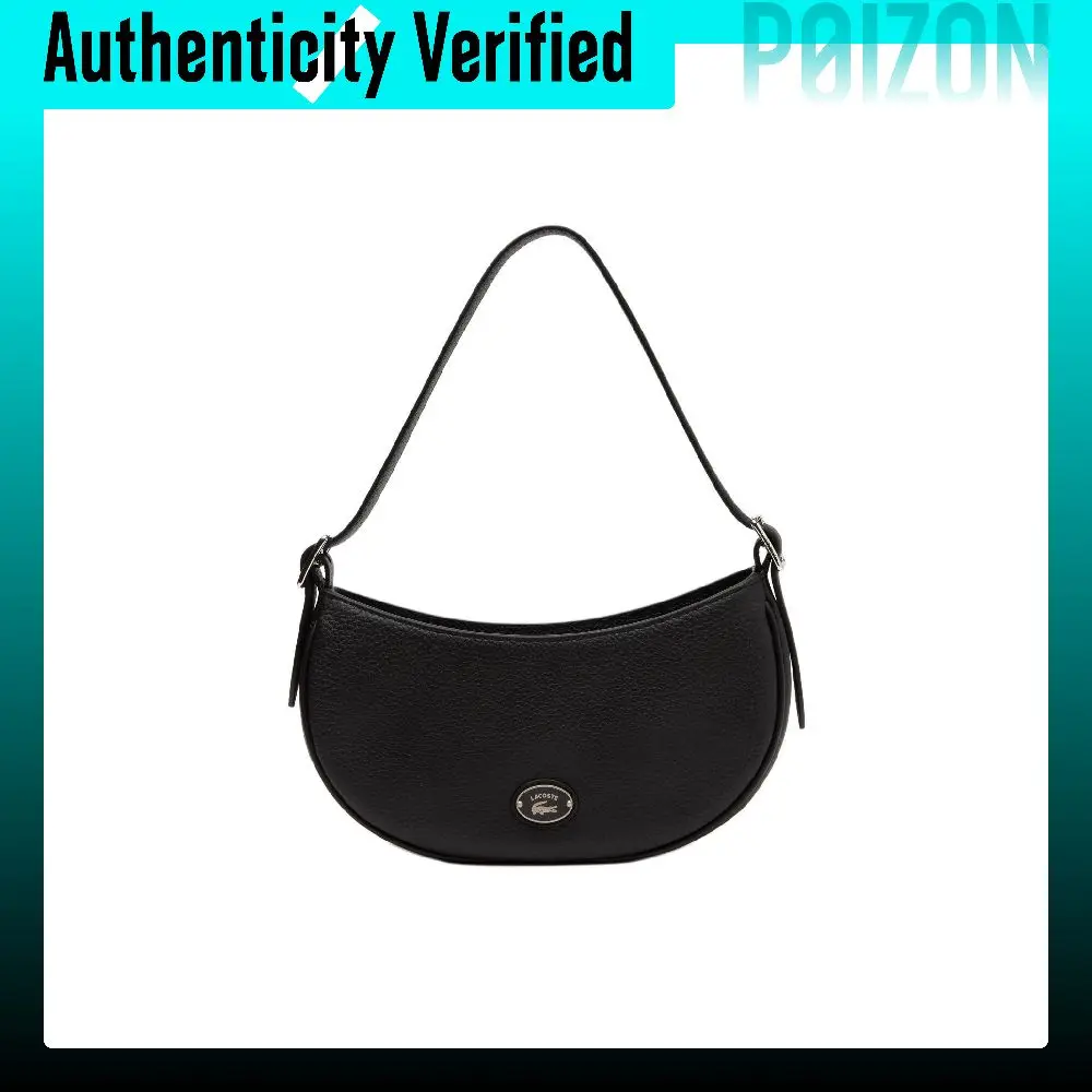 LACOSTE Cow Leather Handbag, Shoulder Bag Regular Women's Black NF4161GZ-000