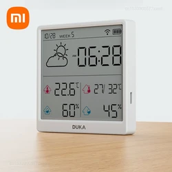 Xiaomi Duka Temperature Humidity Meter Indoor Clock Wifi Smart Home Digital Display Electronic Magnetic Suction Vertical Type