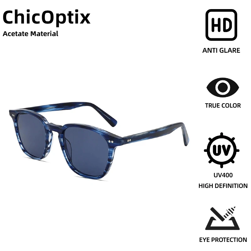 

ChicOptix новые квадратные солнцезащитные очки в большой оправе в стиле ретро, унисекс, брендовые дизайнерские ацетатные солнцезащитные очки, модный классический дизайн с заклепками UV400