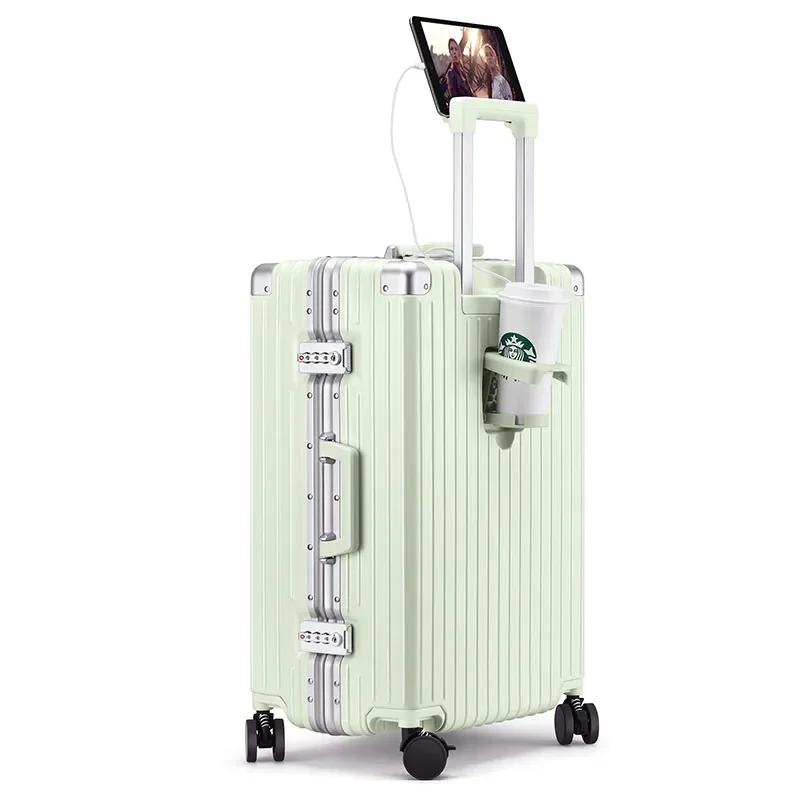 Dream traveler multifunctional suitcase aluminum frame luggage case suitcase universal wheel new suitcase password box for men a