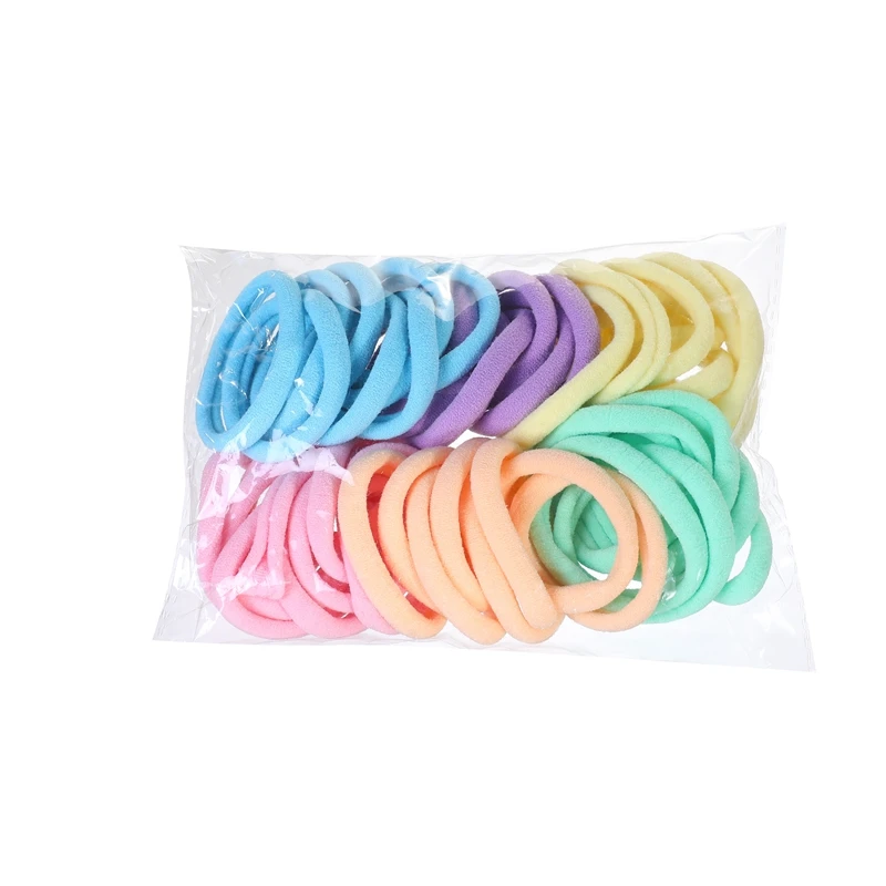 50Pcs/Set Women Girls Colorful Nylon Elastic Hair Bands Ponytail Holder Rubber Bands Scrunchie Headwear Hair Accessories