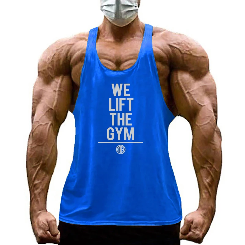 Mens Summer Cotton Y Back Gym Clothing Fitness Sleeveless T Shirt Muscle Singlets Professional Bodybuilding Workout Tank Tops
