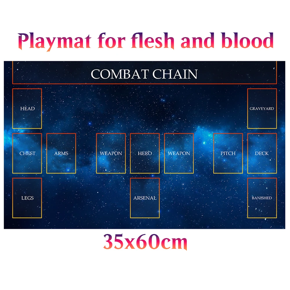 35x60cm Standard Size Night Space Black Game Playmat with Zooms Free Storange Playmat Sleeve Included for Flesh and Blood Mat