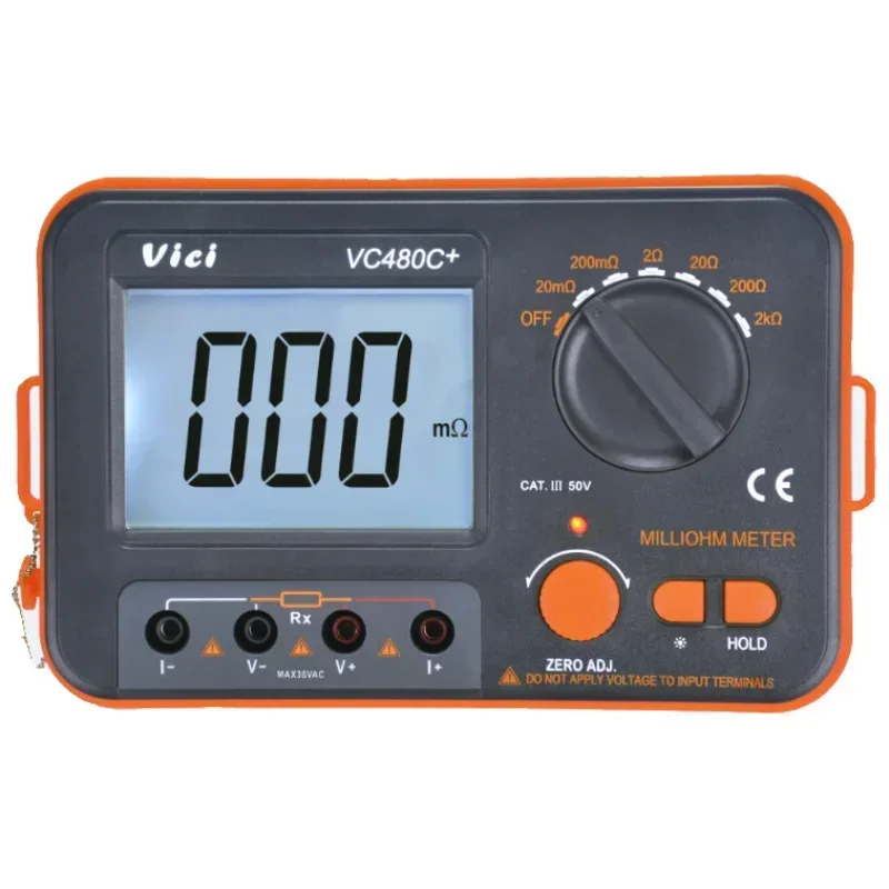 VC480C+ Digital Milliohmmeter DC Low Resistance Tester Microohmmeter 0.01mΩ~2kΩ Detectable Resistance Transformer Circuit Board