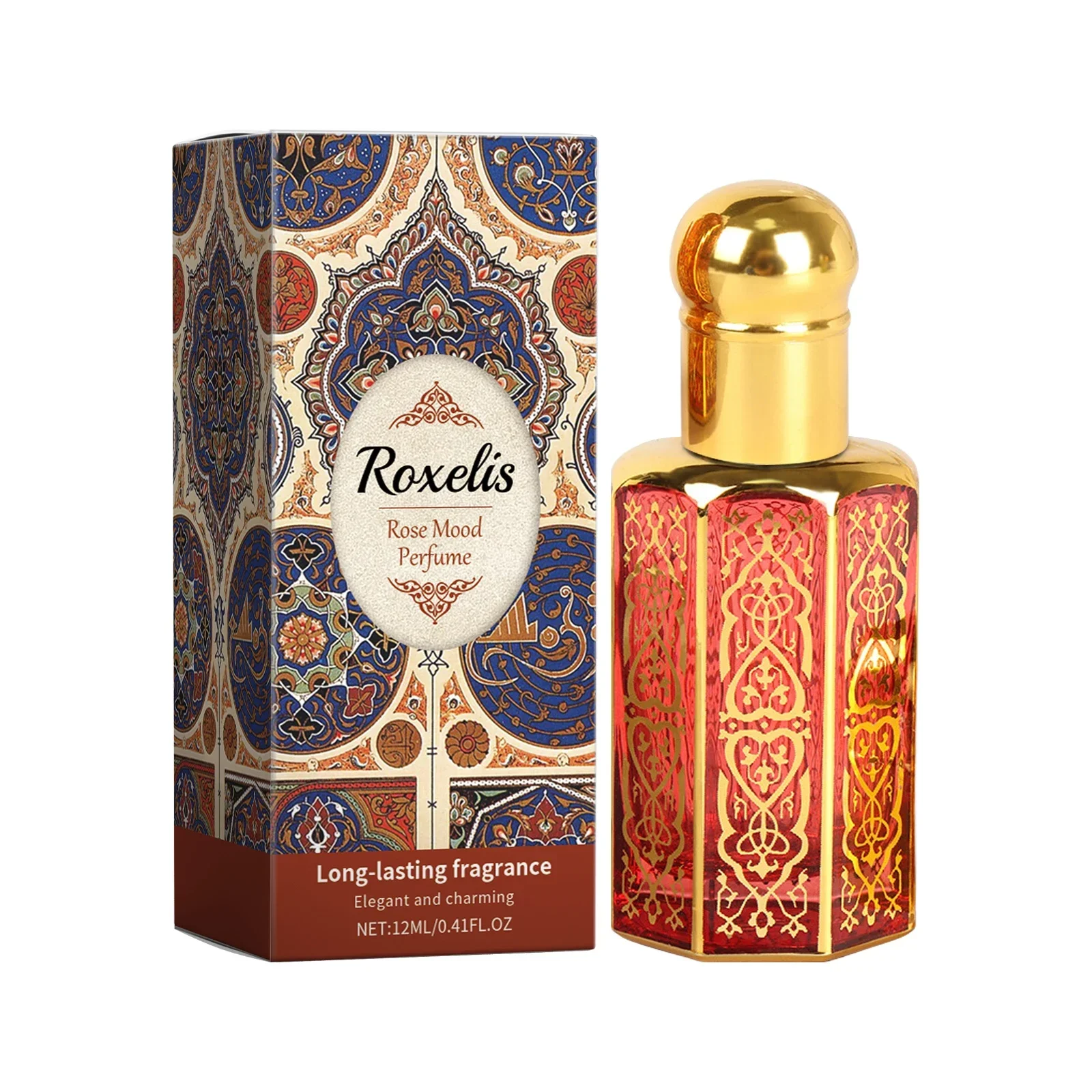Parfum arabe Rose Élégant, Naturel, Frais, Parfumé, Persistant, Portable, Parfum charmant