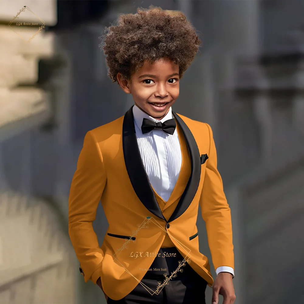 

Boy's Black Satin Mandarin Collar Suit (Jacket + Trousers) - Premium Custom, Ideal for Weddings & Social Gatherings