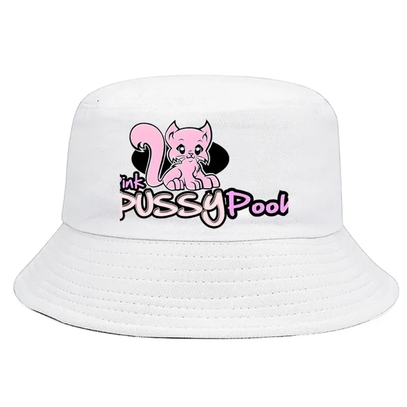 Kawaii Pussy Eater Bucket Hat Stylish Summer Foldable Bucket Hat Man Women Amusing Unisex Outdoor Sunscreen Fishing Hunting Cap