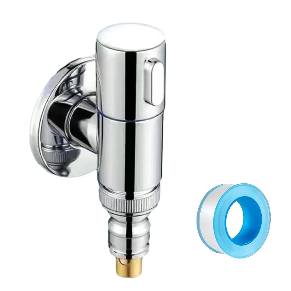 Quick Opening Angle Valve for Washing Machine Stainless Steel 12 Water Stop Faucet Multifunctional Design with Metal Handle