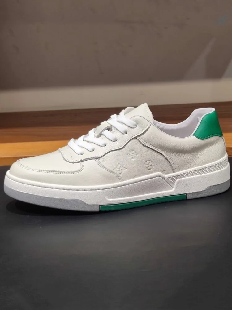 Mens Genuine Leather Sport Shoes Flat Platform Shoes Round Toe Fitness Running Trainers Male Breathable Spring Autmn Sneakers image 5
