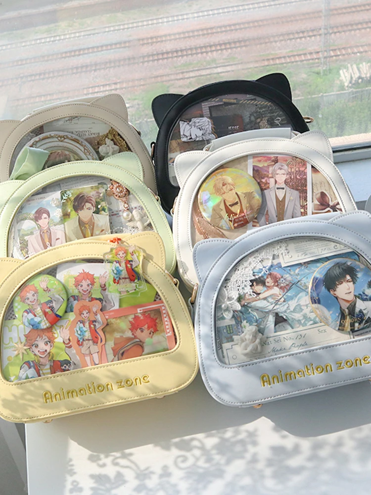

Japanese Original Messenger Transparent and Versatile Daily Cartoon Anime Cat Ears Baby Bag Small Food Intake Lta Bag for Women