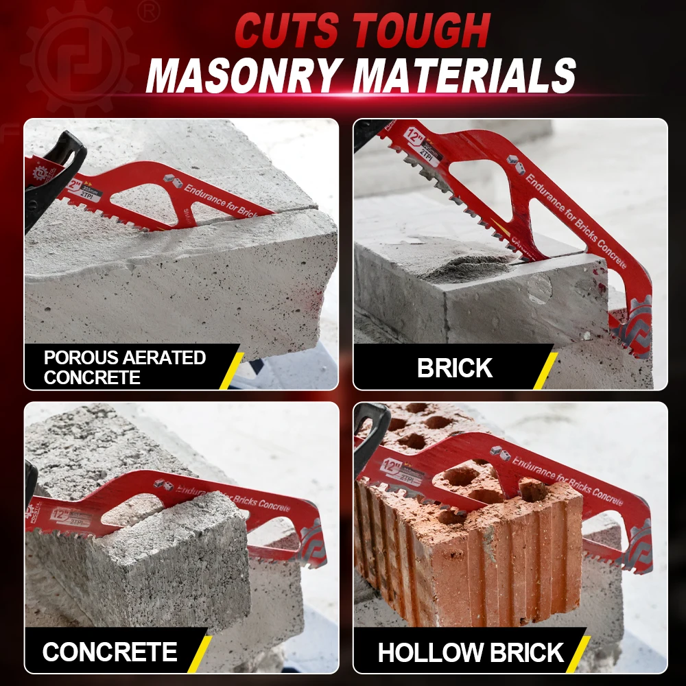 FOCSTOL Hartmetall-Säbelsägeblatt für Beton und Ziegel 2TPI Säbelsägeblatt zum Schneiden von Porenbeton und Hohlziegeln – Detail 5