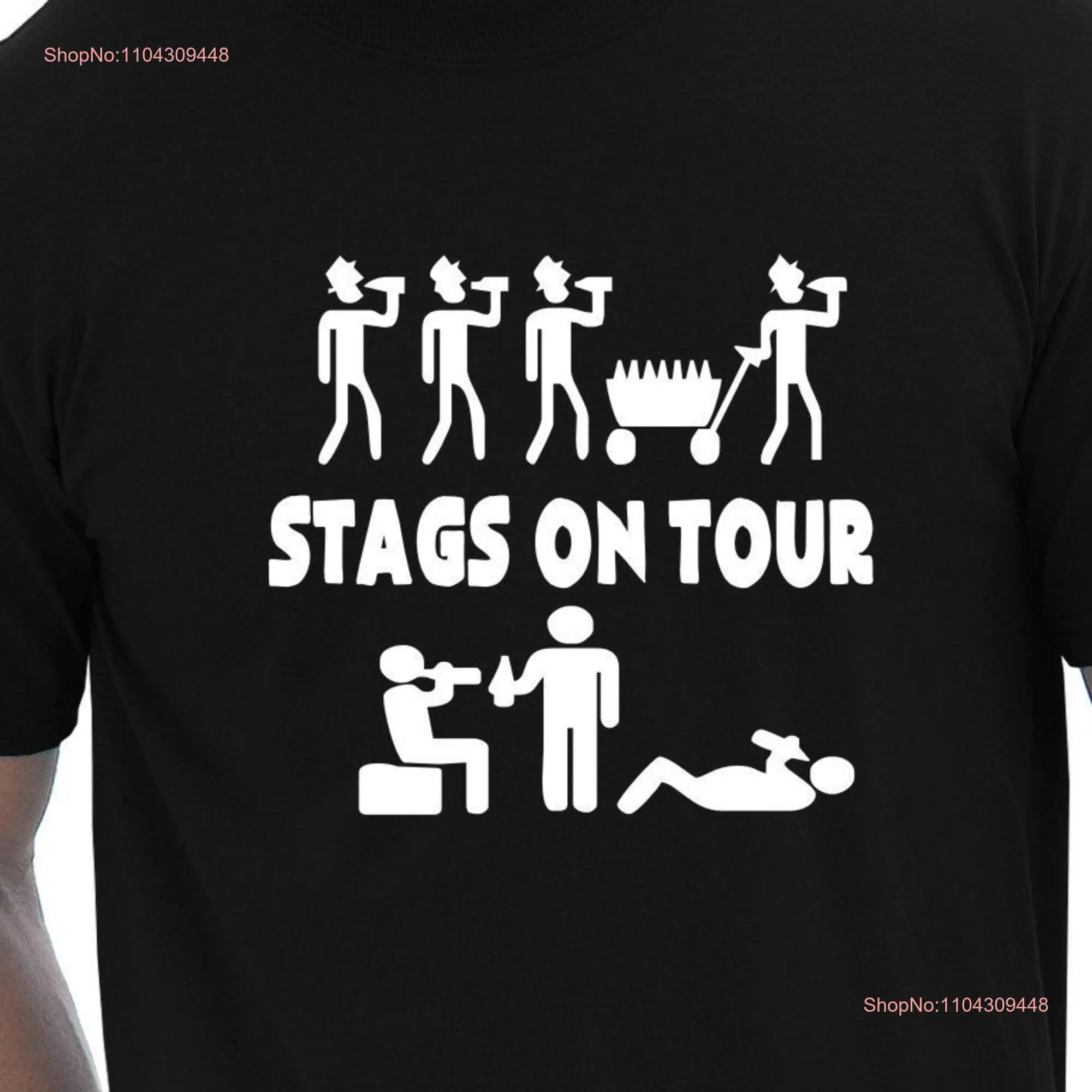 Print4u Stags On Tour Funny Mens Stag Night Do T Shirt long or short sleeves