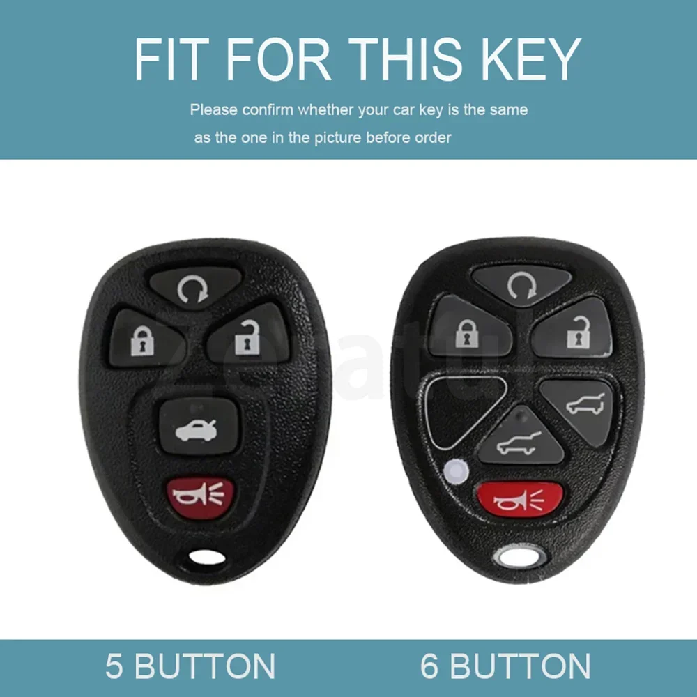 Auto for GMC Chevy Suburban Tahoe Traverse Cadillac Escalade SRX Buick Enclave Acadia 2007-2016 Yukon XL Car Key Fob Case Cover view 2