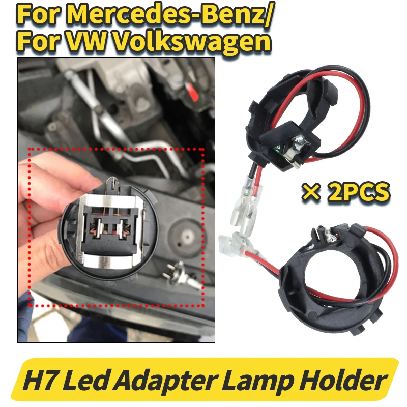 2pcs/Pair H7 LED Bulb Clip Retainer Adapter Base Holder For VW Vito Golf Jetta MK7 MK6 Scirocco Touran Sharan Mercedes-Benz Vito