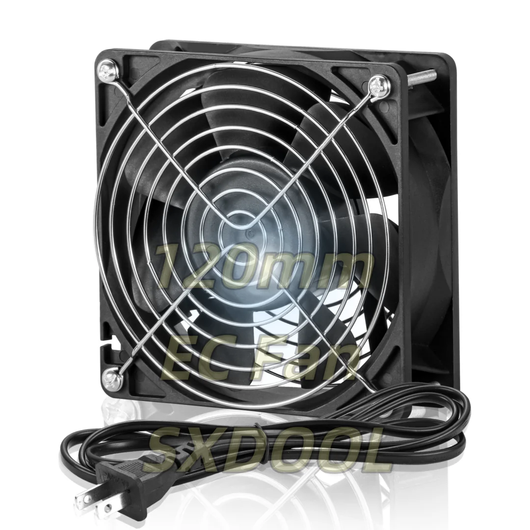 120mm 12cm AC 115V 230V Case Industrial Fan with Power Cord,120X120X38mm Dual Voltage High Speed AirFlow Cooling Cooler