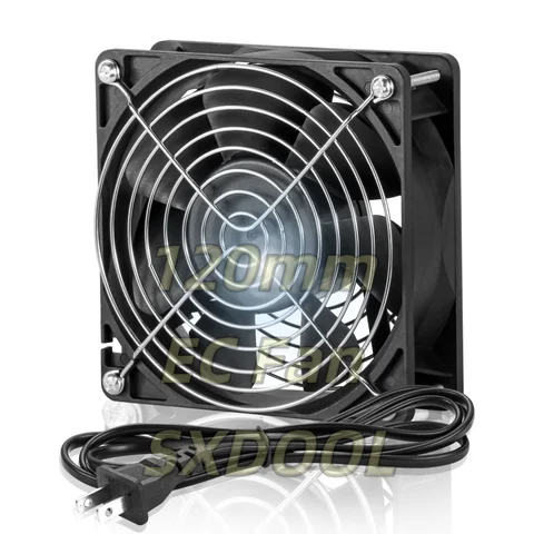120단 속도 조절 가능 미니 블레이드리스 핸드 팬 - USB 충전식 고속 휴대용 캠핑 전기 냉각기 14_하트알리 전원 코드 포함 산업용 선풍기 케이스, 이중 전압 고속 기류 냉각 쿨러, 120mm, 12cm, AC 115V, 230V, 120x120x38mm