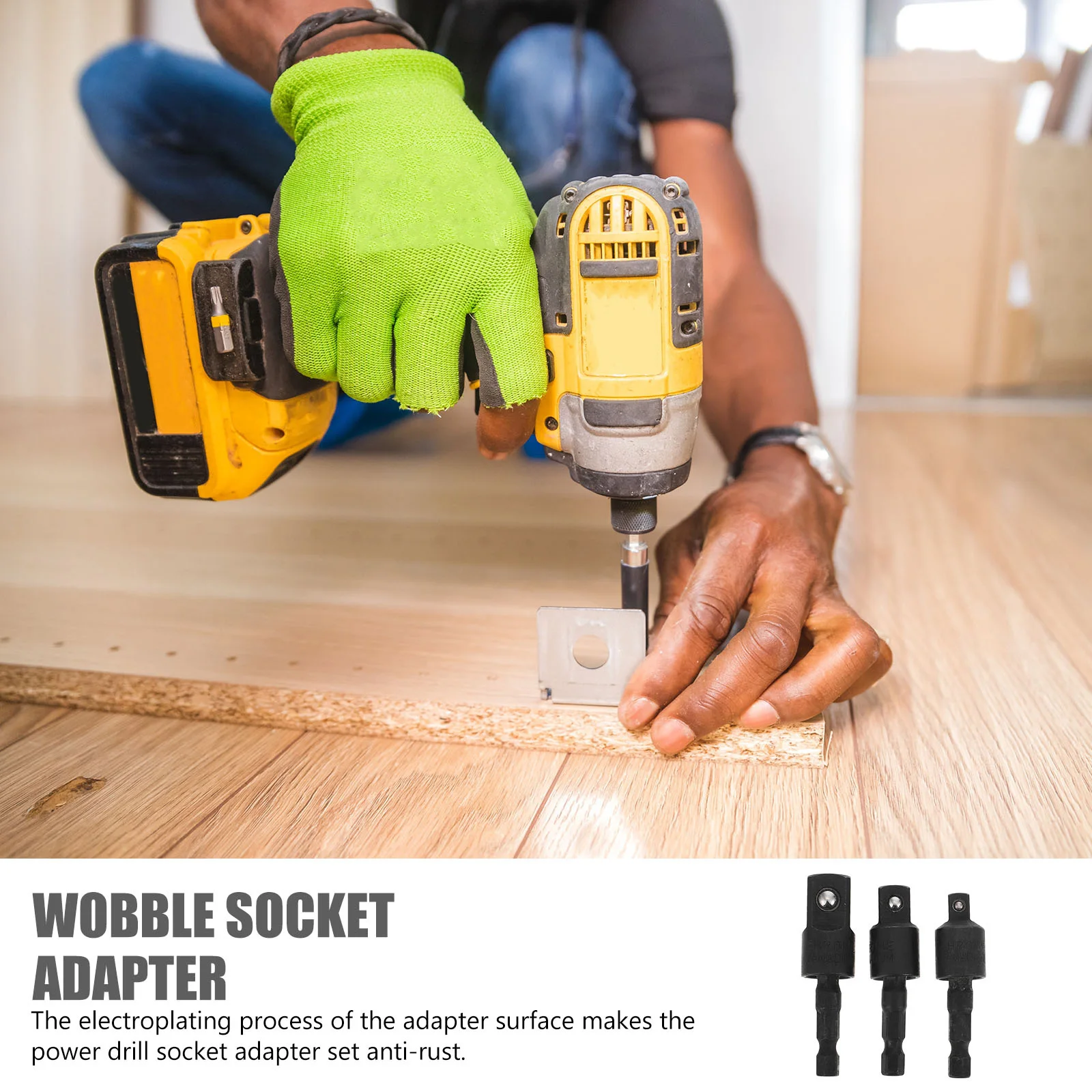 

2 Sets Drill Sockets Adapter Durable Steel Impact Driver Rotatable Anti Rust Hexagonal Tool Pneumatic Electric Screwdriver