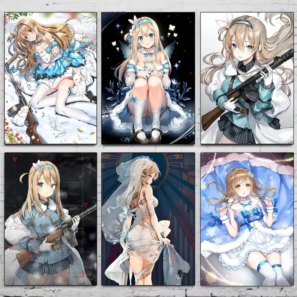 Jogo Suomi kp31 meninas frontline cartaz auto-adesivo arte adesivo de papel à prova dwaterproof água café casa bar sala decoração da parede